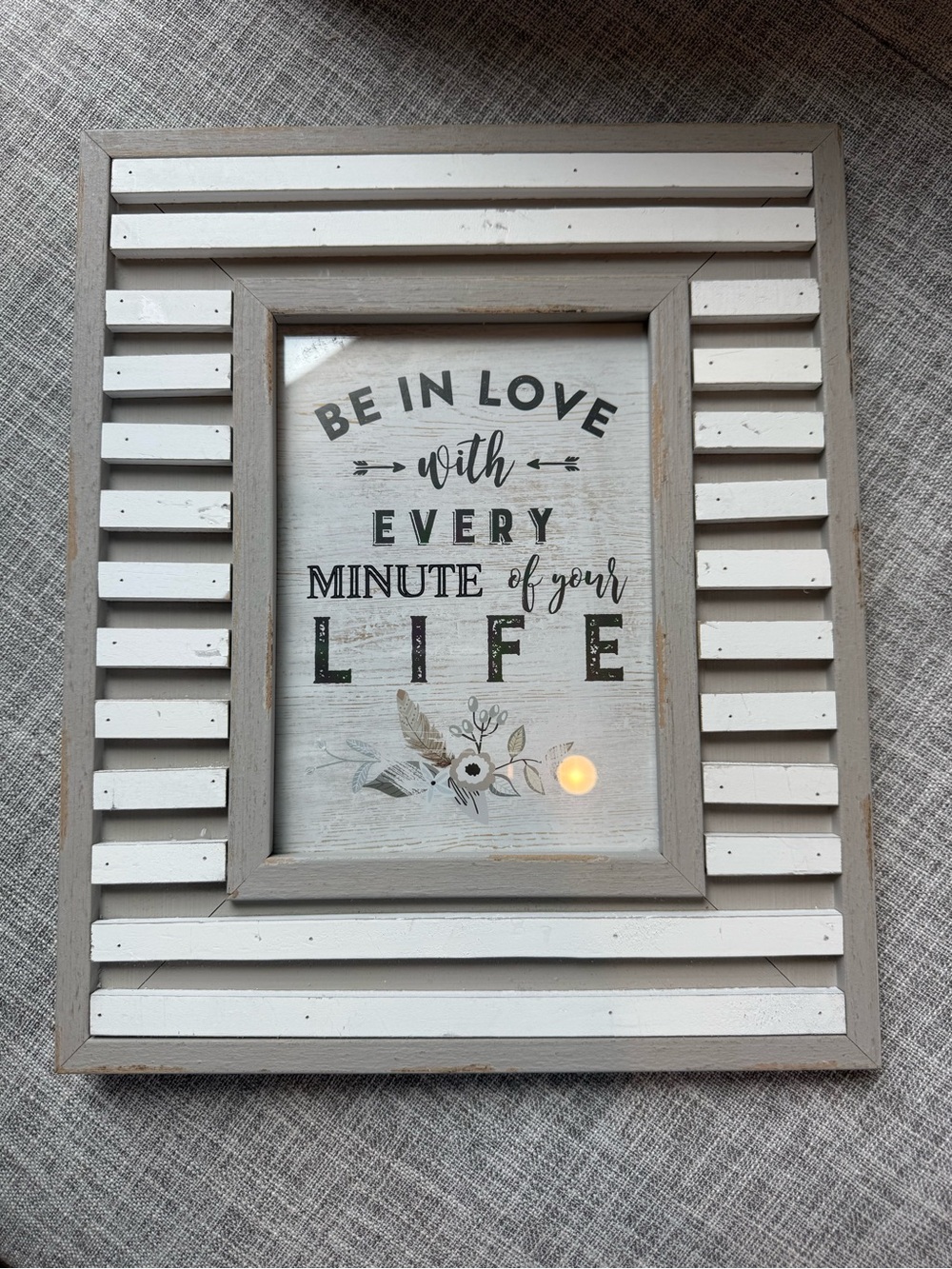 Home Accents Gray and White Inspirational Picture Frame